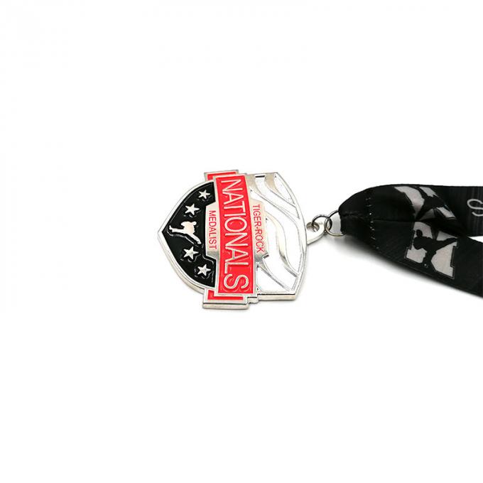 Medalha personalizada do metal do esporte da medalha 3d da concessão da competição das artes marciais da rocha do tigre do logotipo