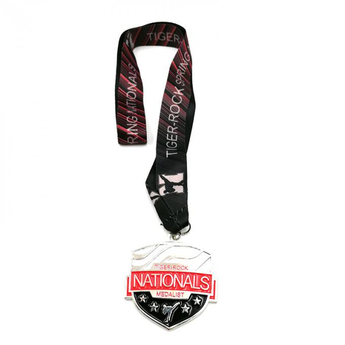 Medalha personalizada do metal do esporte da medalha 3d da concessão da competição das artes marciais da rocha do tigre do logotipo