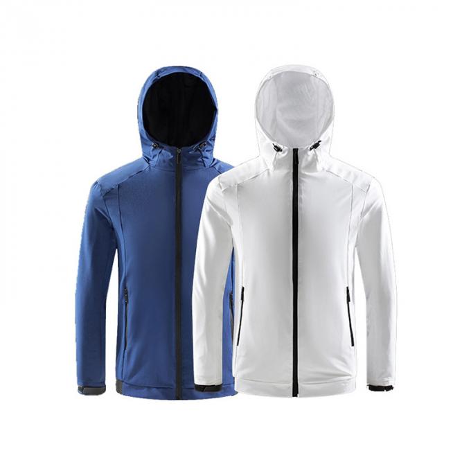 Revestimento de caminhada de pouco peso encapuçado Windproof impermeável do revestimento de esportes exteriores das mulheres secas rápidas novas dos homens da roupa da jaqueta