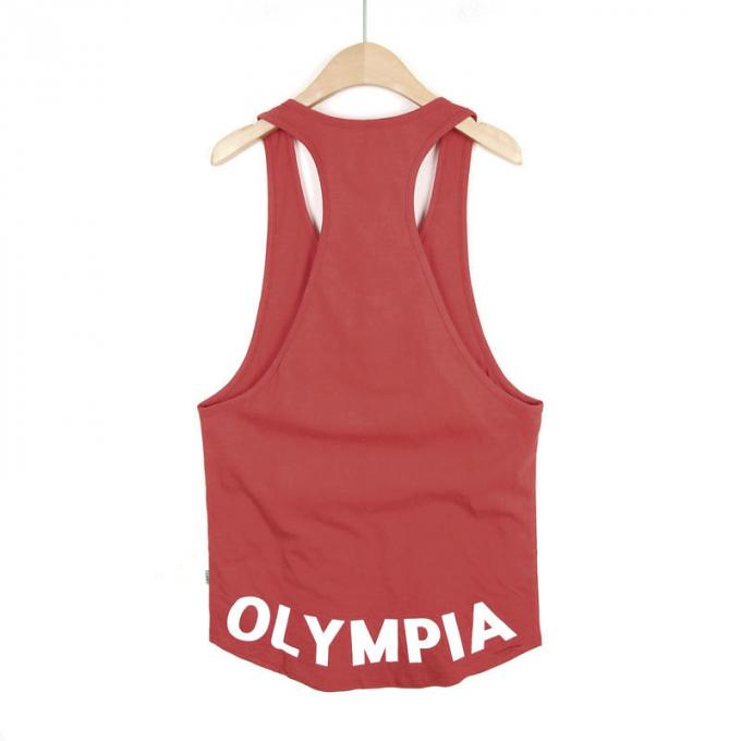O Gym por atacado feito sob encomenda da aptidão dos homens do halterofilismo ostenta da elasticidade colorida do Gym da camiseta de alças a roupa seca rápida do exercício