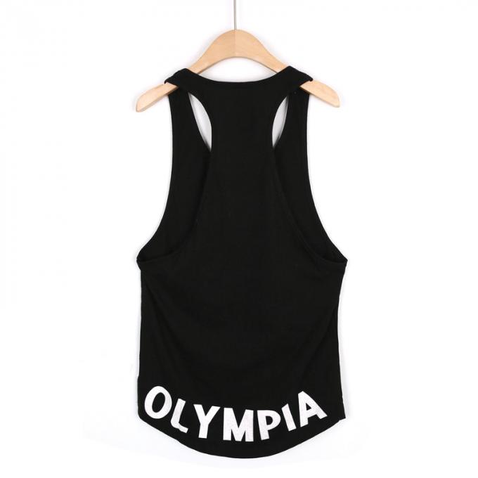 O Gym por atacado feito sob encomenda da aptidão dos homens do halterofilismo ostenta da elasticidade colorida do Gym da camiseta de alças a roupa seca rápida do exercício