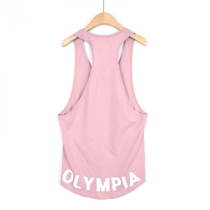 O Gym por atacado feito sob encomenda da aptidão dos homens do halterofilismo ostenta da elasticidade colorida do Gym da camiseta de alças a roupa seca rápida do exercício