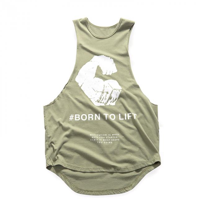 Os homens do desgaste do halterofilismo do Gym do verão que imprimem a camiseta de alças do exercício do músculo projetam as camisetas dos homens do Seco-ajuste dos esportes