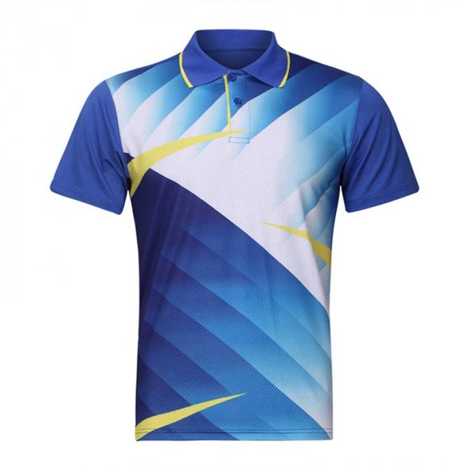 De homens coloridos impressos o t-shirt contínuo do polo maduro completo da forma do boliches
