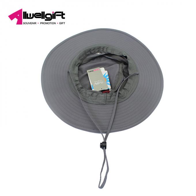 Chapéu UV de /Bucket do tampão da pesca do algodão do curso das férias do lazer do tampão da nadada da proteção dos chapéus grandes unisex do verão com corda longa