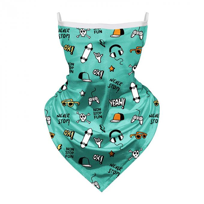 Bandanas respiráveis do lenço do unicórnio dos desenhos animados das crianças com proteção de Sun das crianças dos laços da orelha