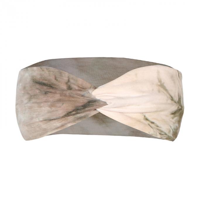 Faixa transversal elástica do cabelo transversal do envoltório da cabeça de Logo Tie Dye Headband Woman do costume por atacado para a composição do exercício dos esportes