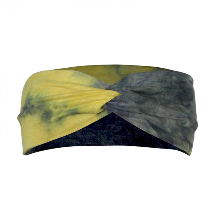 Faixa transversal elástica do cabelo transversal do envoltório da cabeça de Logo Tie Dye Headband Woman do costume por atacado para a composição do exercício dos esportes