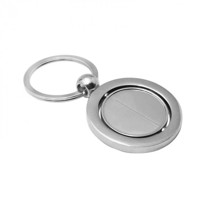 O keyring vazio de gerencio relativo à promoção feito sob encomenda do carro de metal personalizou a corrente chave liga de zinco de forma redonda