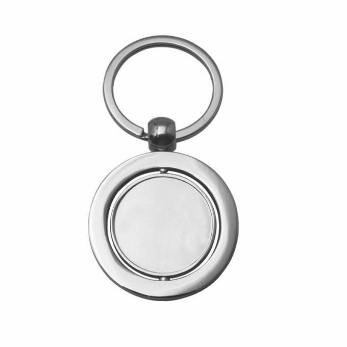 O keyring vazio de gerencio relativo à promoção feito sob encomenda do carro de metal personalizou a corrente chave liga de zinco de forma redonda