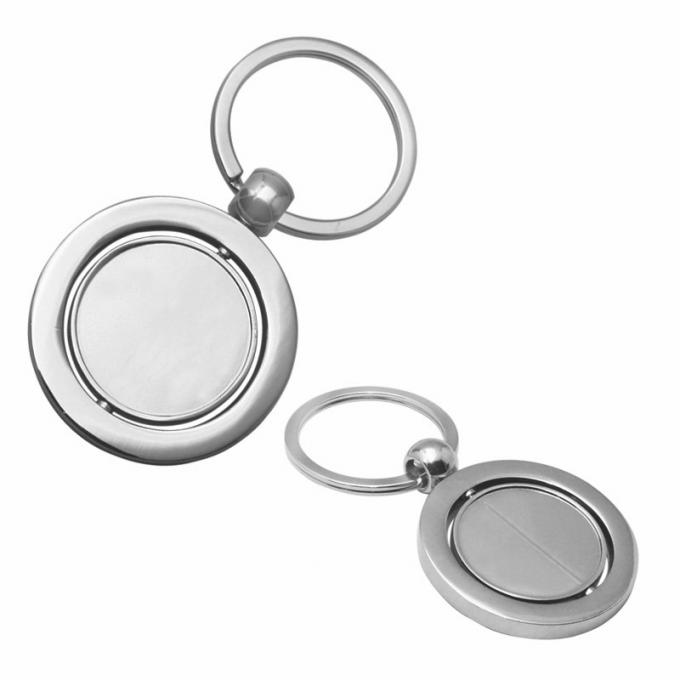 O keyring vazio de gerencio relativo à promoção feito sob encomenda do carro de metal personalizou a corrente chave liga de zinco de forma redonda
