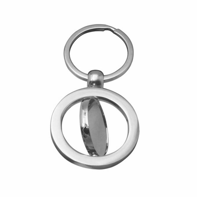 O keyring vazio de gerencio relativo à promoção feito sob encomenda do carro de metal personalizou a corrente chave liga de zinco de forma redonda