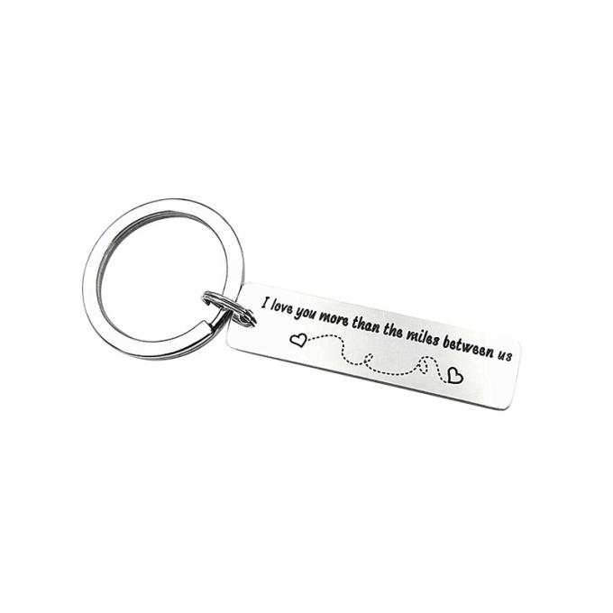 Porta-chaves liga de zinco de venda quente do presente do metal do Valentim da forma do retângulo da lembrança feita sob encomenda de alta qualidade criativa