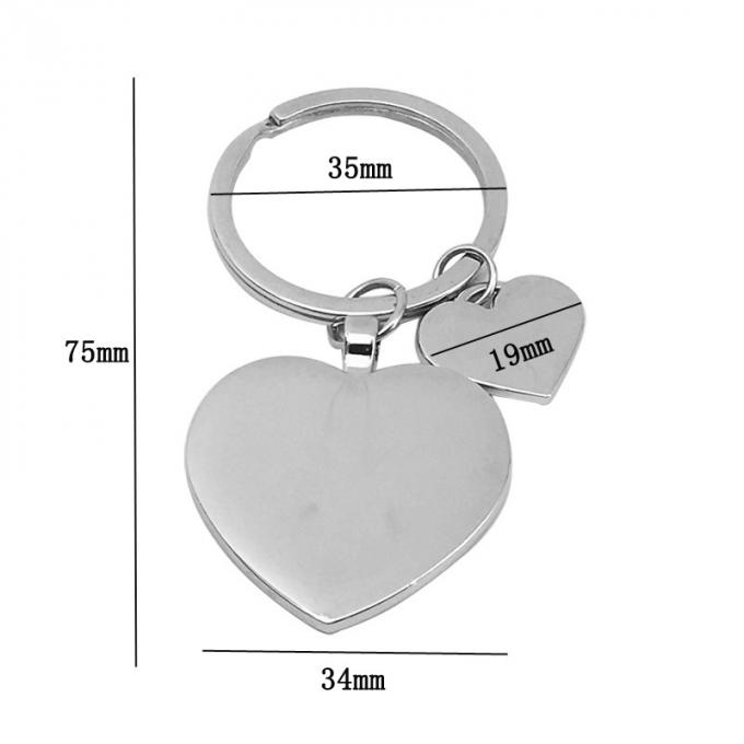 O keyring feito sob encomenda do metal da lembrança do dia de Valentim personalizou a corrente chave liga de zinco da forma do coração