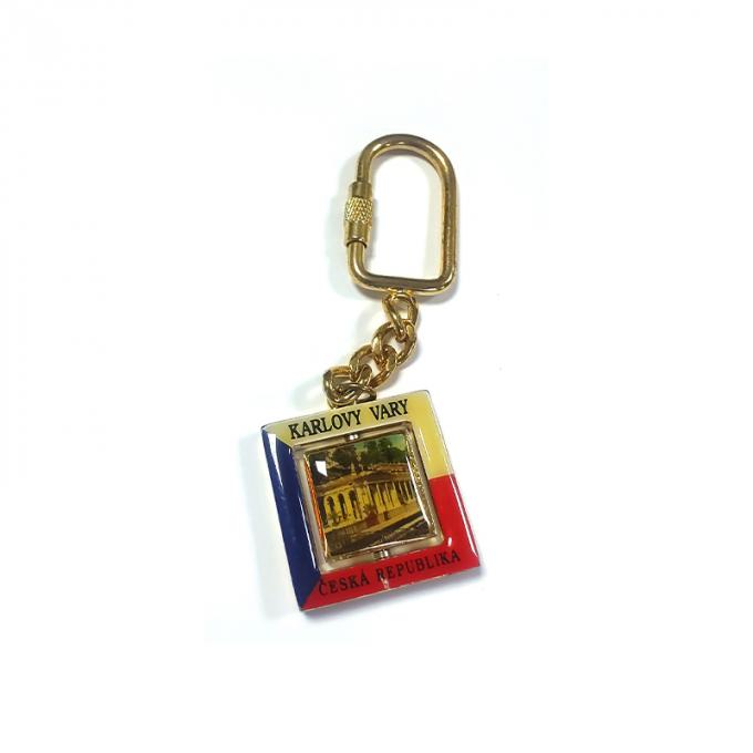 A lembrança de Praga que gerencie abobadando o keyring do metal do decalque personalizou a corrente 3d chave liga de zinco