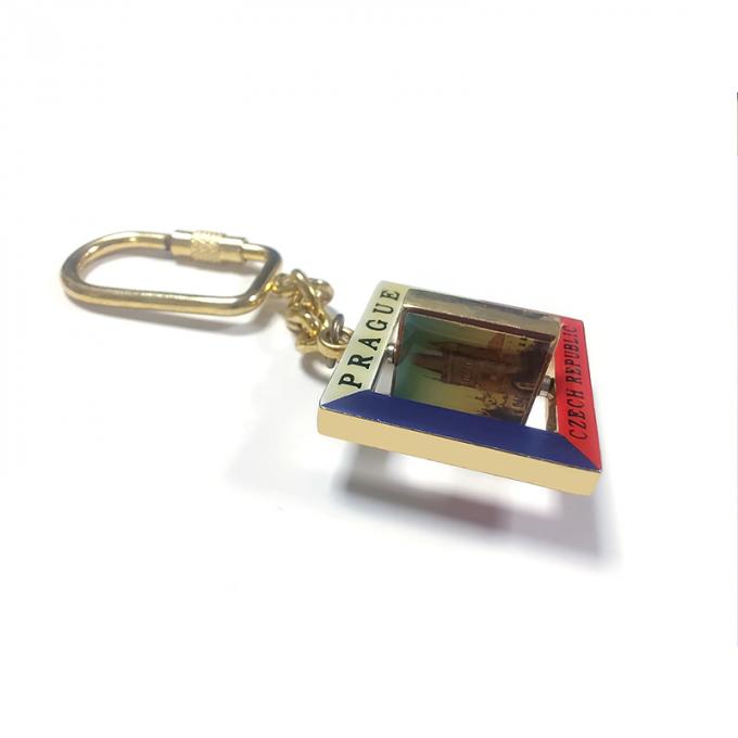 A lembrança de Praga que gerencie abobadando o keyring do metal do decalque personalizou a corrente 3d chave liga de zinco