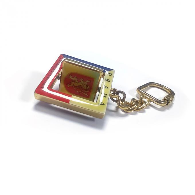 A lembrança de Praga que gerencie abobadando o keyring do metal do decalque personalizou a corrente 3d chave liga de zinco