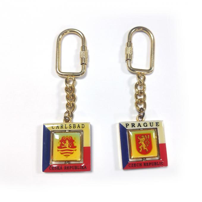 A lembrança de Praga que gerencie abobadando o keyring do metal do decalque personalizou a corrente 3d chave liga de zinco