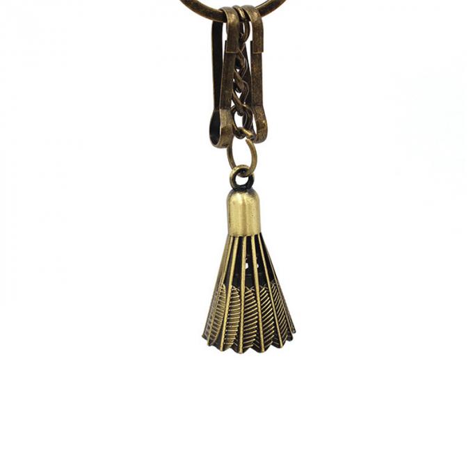 Corrente chave do badminton de bronze de couro americano europeu liga de zinco feito sob encomenda de alta qualidade criativo da antiguidade do metal do estilo da lembrança