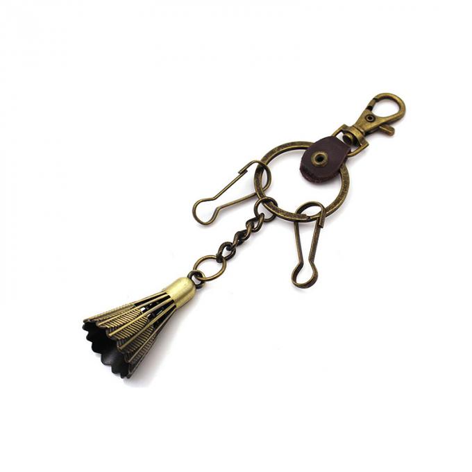 Corrente chave do badminton de bronze de couro americano europeu liga de zinco feito sob encomenda de alta qualidade criativo da antiguidade do metal do estilo da lembrança