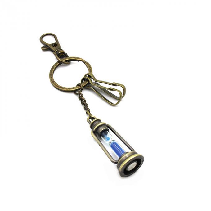 Corrente chave liga de zinco do amante retro feito sob encomenda por atacado da ampulheta da lembrança
