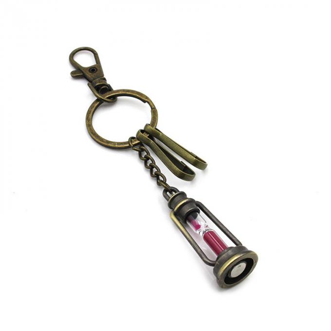 Corrente chave liga de zinco do amante retro feito sob encomenda por atacado da ampulheta da lembrança