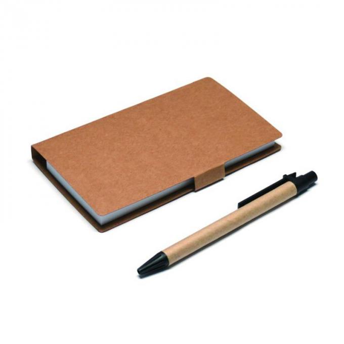 Anunciando o caderno pegajoso amigável do papel de embalagem do eco com pena