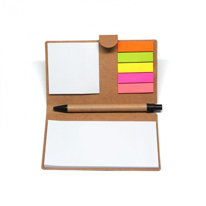 Anunciando o caderno pegajoso amigável do papel de embalagem do eco com pena