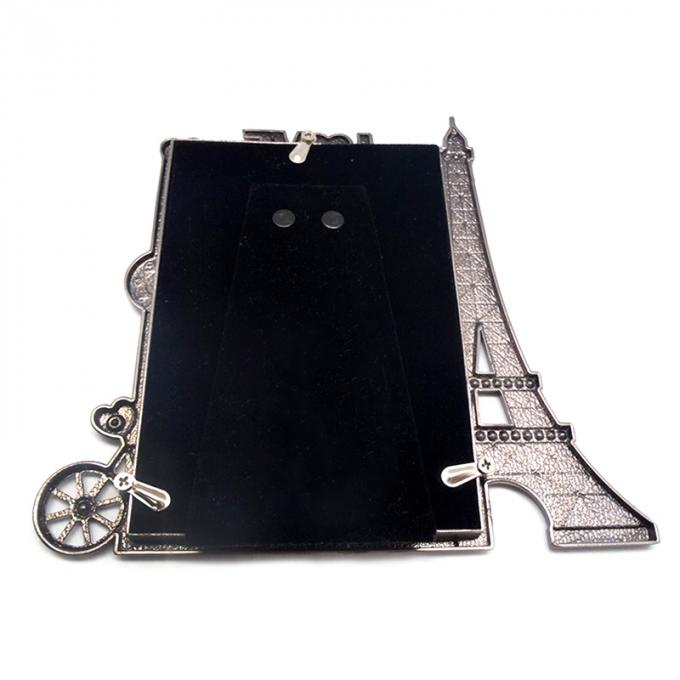 moldura para retrato do retângulo do metal da lembrança da torre Eiffel de 3.5*5inch Paris com amor do cristal de rocha
