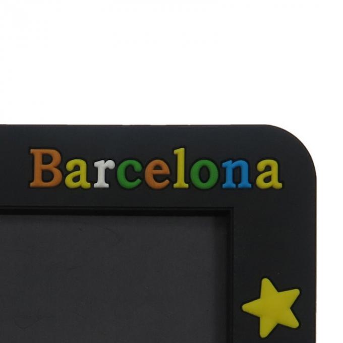 do presente magnético macio da lembrança de Barcelona da Espanha do quadro do retângulo do efeito 3D moldura para retrato de borracha do PVC