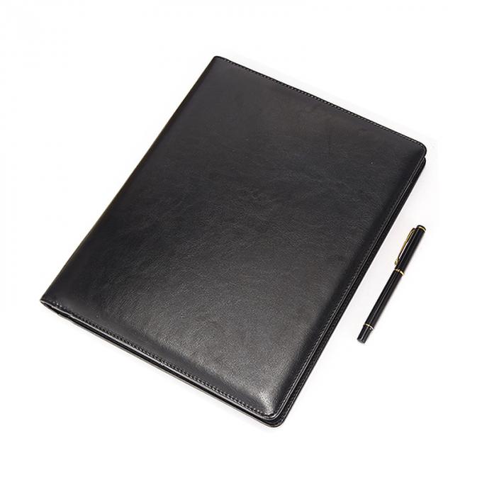 Portfólios gravados do bordado da pasta de arquivos do organizador do documento da conferência de negócio do plutônio A4 caso material