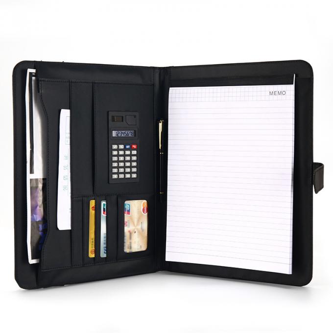 Caderno dos artigos de papelaria do portfólio da calculadora do organizador do flie do dobrador do documento da conferência do presente A4 do negócio