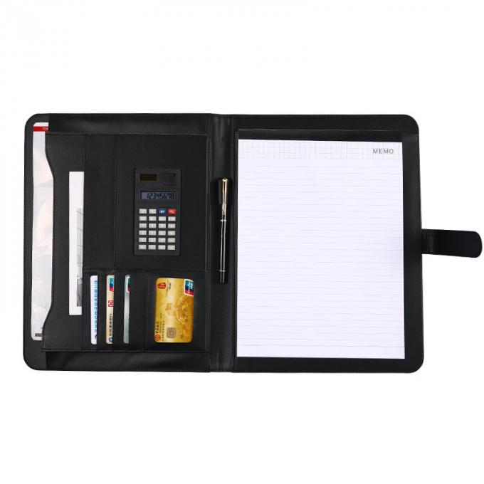 Caderno dos artigos de papelaria do portfólio da calculadora do organizador do flie do dobrador do documento da conferência do presente A4 do negócio