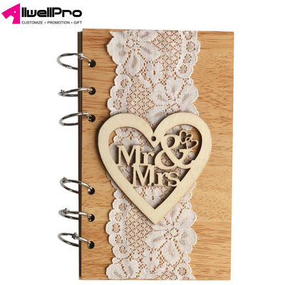 Happy Wedding Wooden Couple Notebook Laser Cut Your Logo