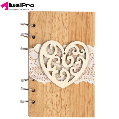 Happy Wedding Wooden Couple Notebook Laser Cut Your Logo